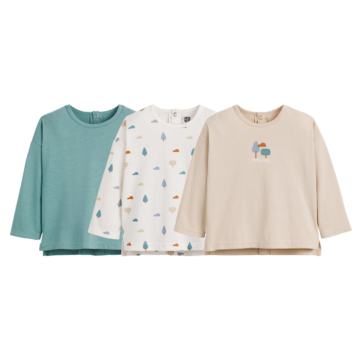 COLEÇÃO LA REDOUTE<br>Conjunto de 3 camisetas de manga comprida