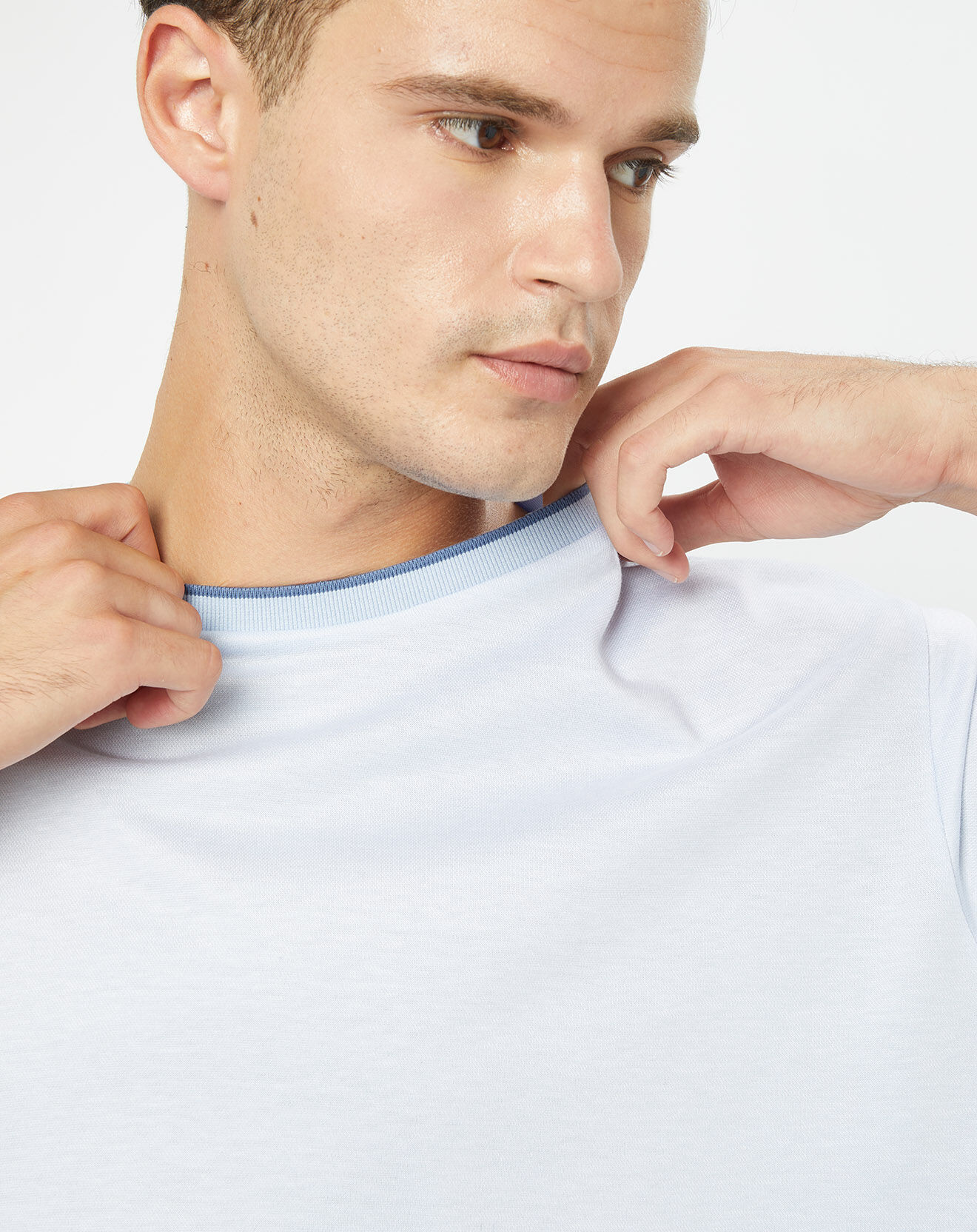 Hackett London T-Shirt en Maille piquée bleu ciel