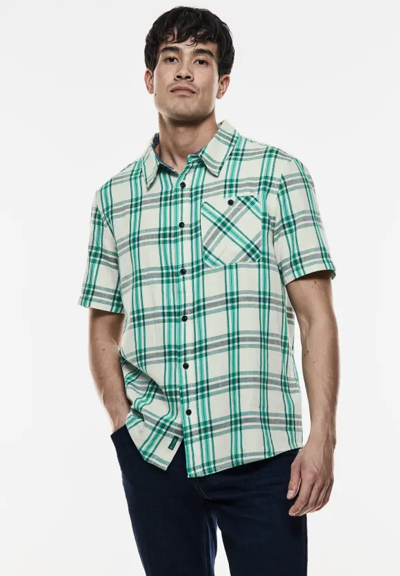 Hemd mit Karomuster - bottle green