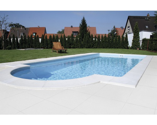 Zwembadrandsteen Aquitaine terrasaansluitplaat beton wit 49,5 x 48,5 x 3,2 cm