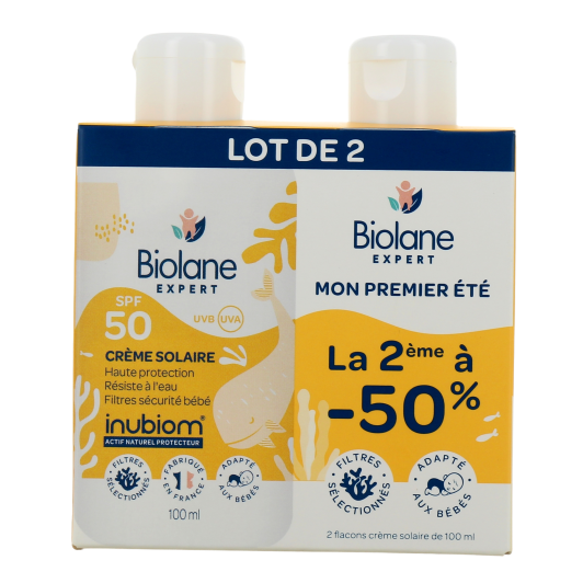 Crème solaire bébé SPF50+ Biolane Expert - Anti UVA UVB