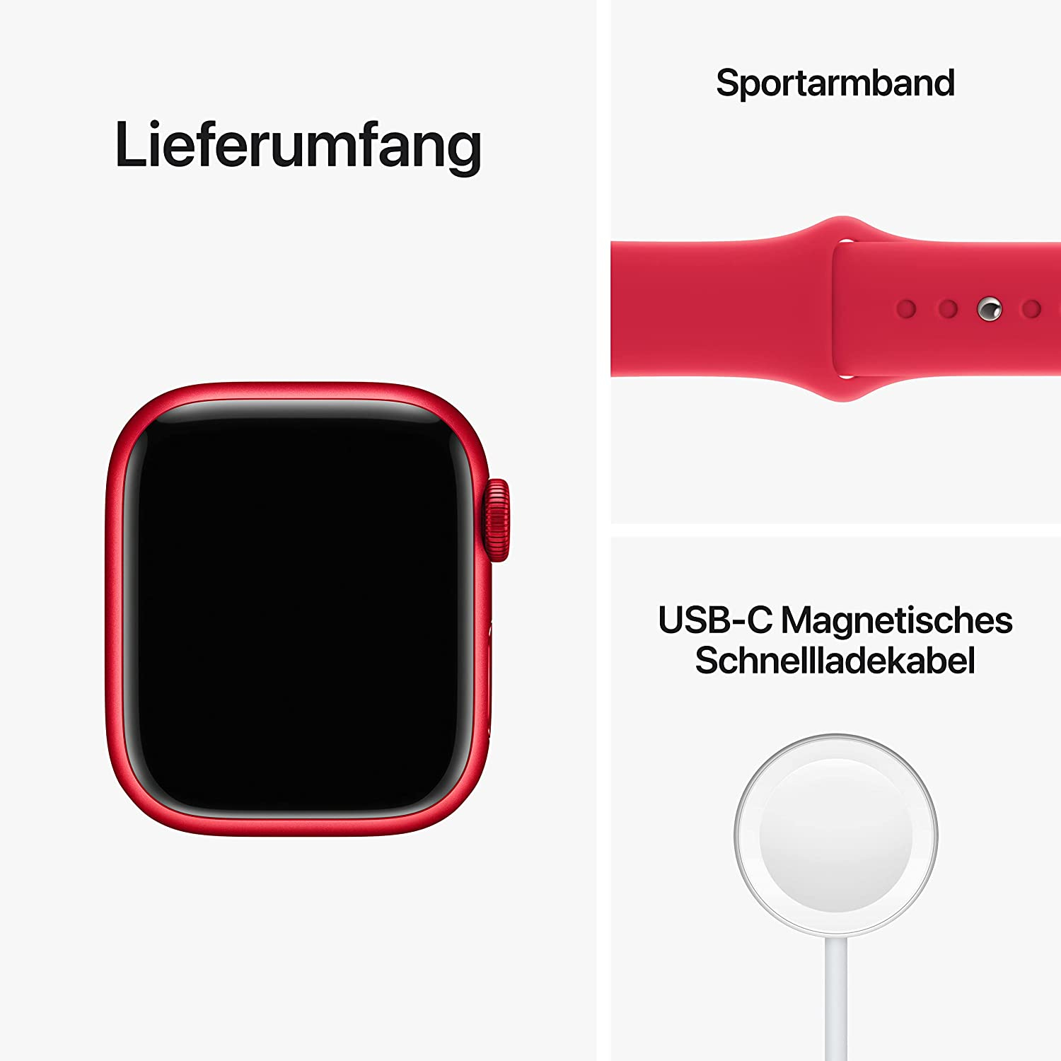 Watch Series 8 GPS   Cellular (41mm, Aluminium) mit Sport Armband Rot (MNJ23FD/A) - Rot