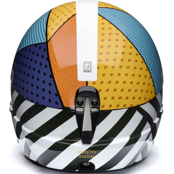 Casque de ski BRIKO VULCANO FIS 6.8 GRAPHIK SHINY BLACK-WHITE-WEB ORANGE-SEAGULL BLUE
