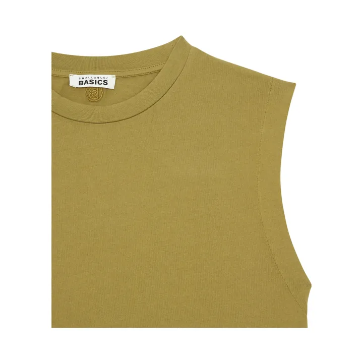 SMALLABLE BASICS T-shirts Femme Sans manches Coton Bio | Vert olive