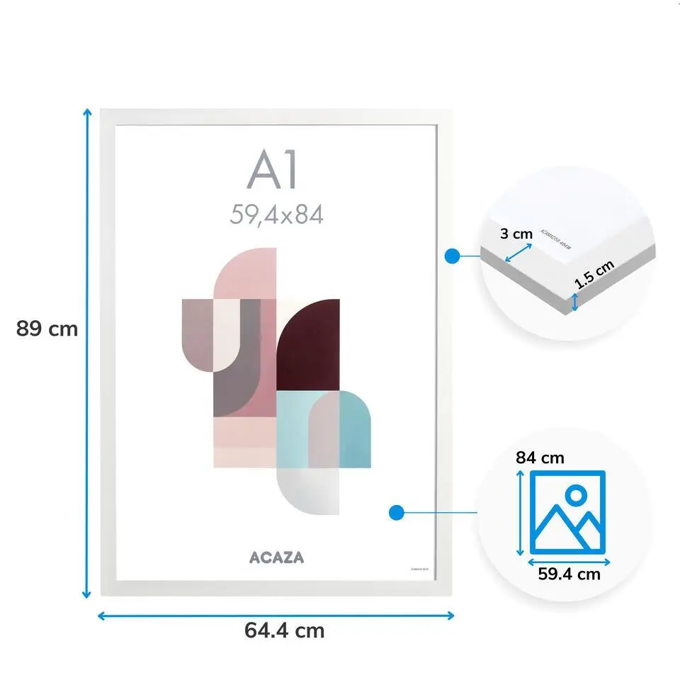 Fotokader A1 - 59,4x84 cm - MDF - Wit