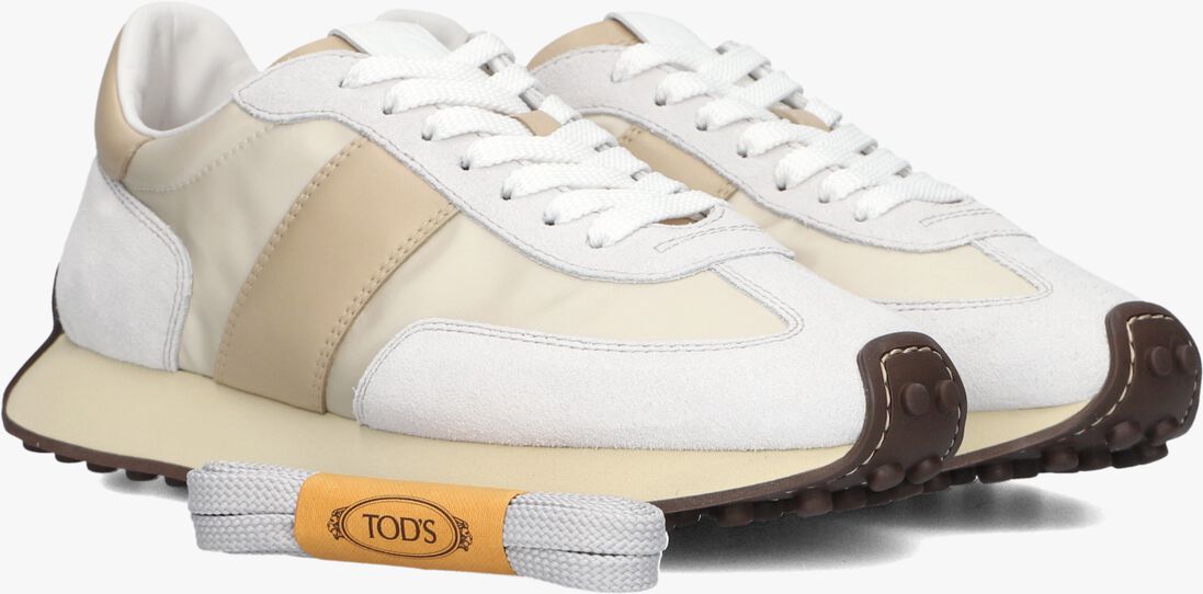 beige tod's lage sneakers sportivo active 26l allacciata band