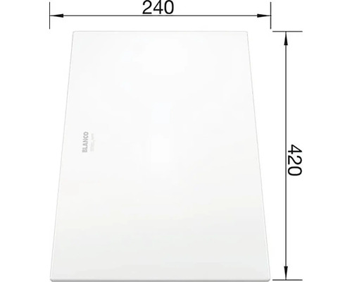 Snijplank Blanco glas 42 x 24 cm 225333