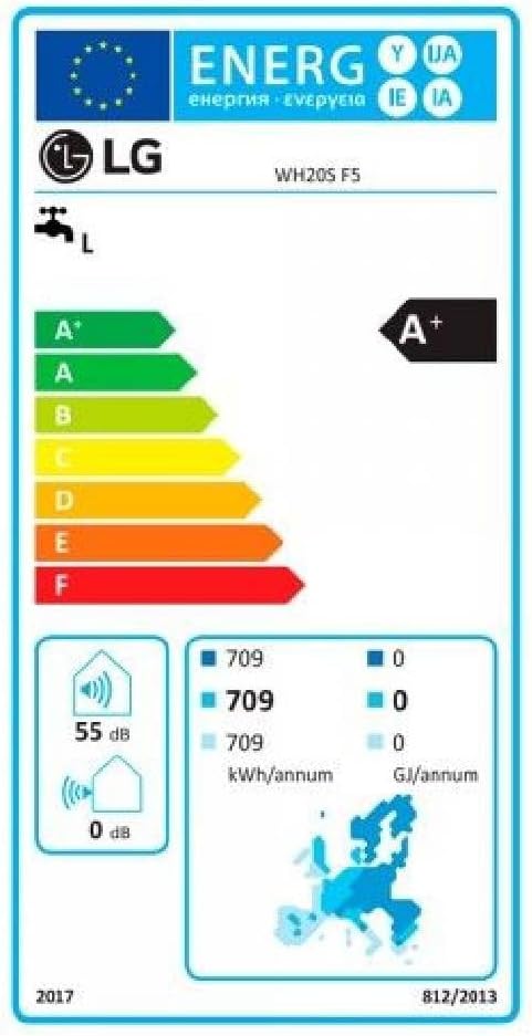 LG WH20S Dual Inverter Brauchwasser Trinkwasser Wärmepumpe R134A 200 Liter (R5TT20F-SA1)