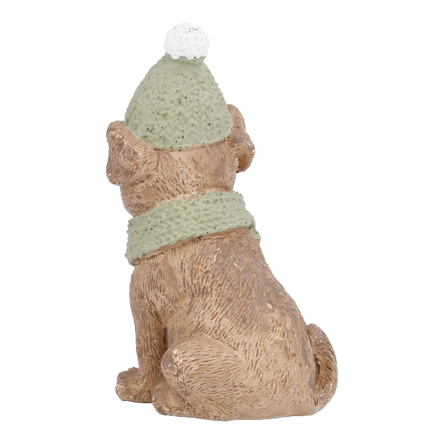 Hund mit Mütze, Schal/sitzend, 11 cm