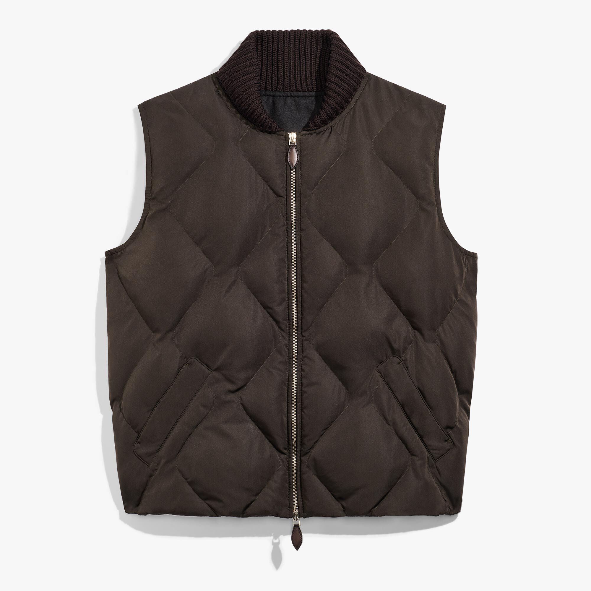 Doudoune Sans Manches En Nylon Matelasse Avec Col En Maille