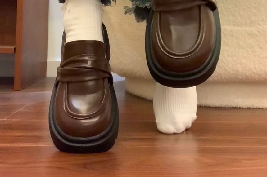 DURAC - Kunstleren loafers met plateauzool