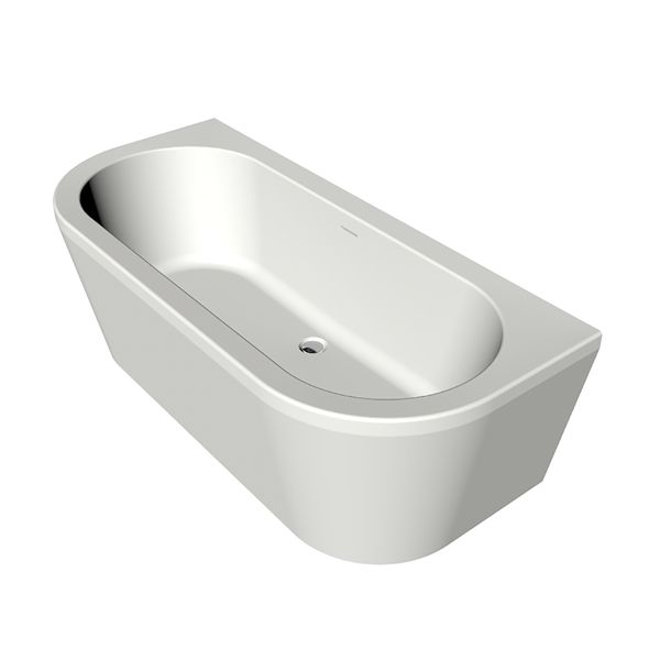 Xenz Charley half vrijstaand bad acryl 180x80x60cm wit mat met badvulcombinatie wit mat