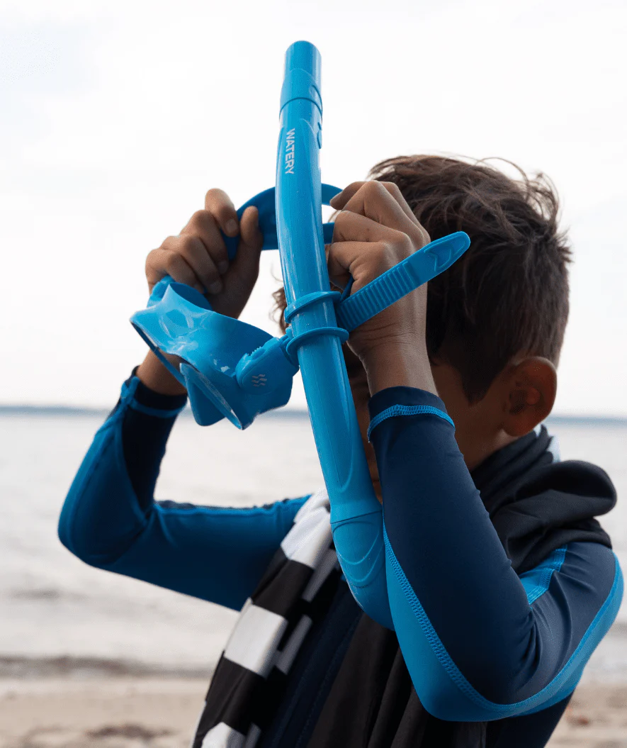 Watery Combo snorkelsæt til børn - Cliff - Lyseblå