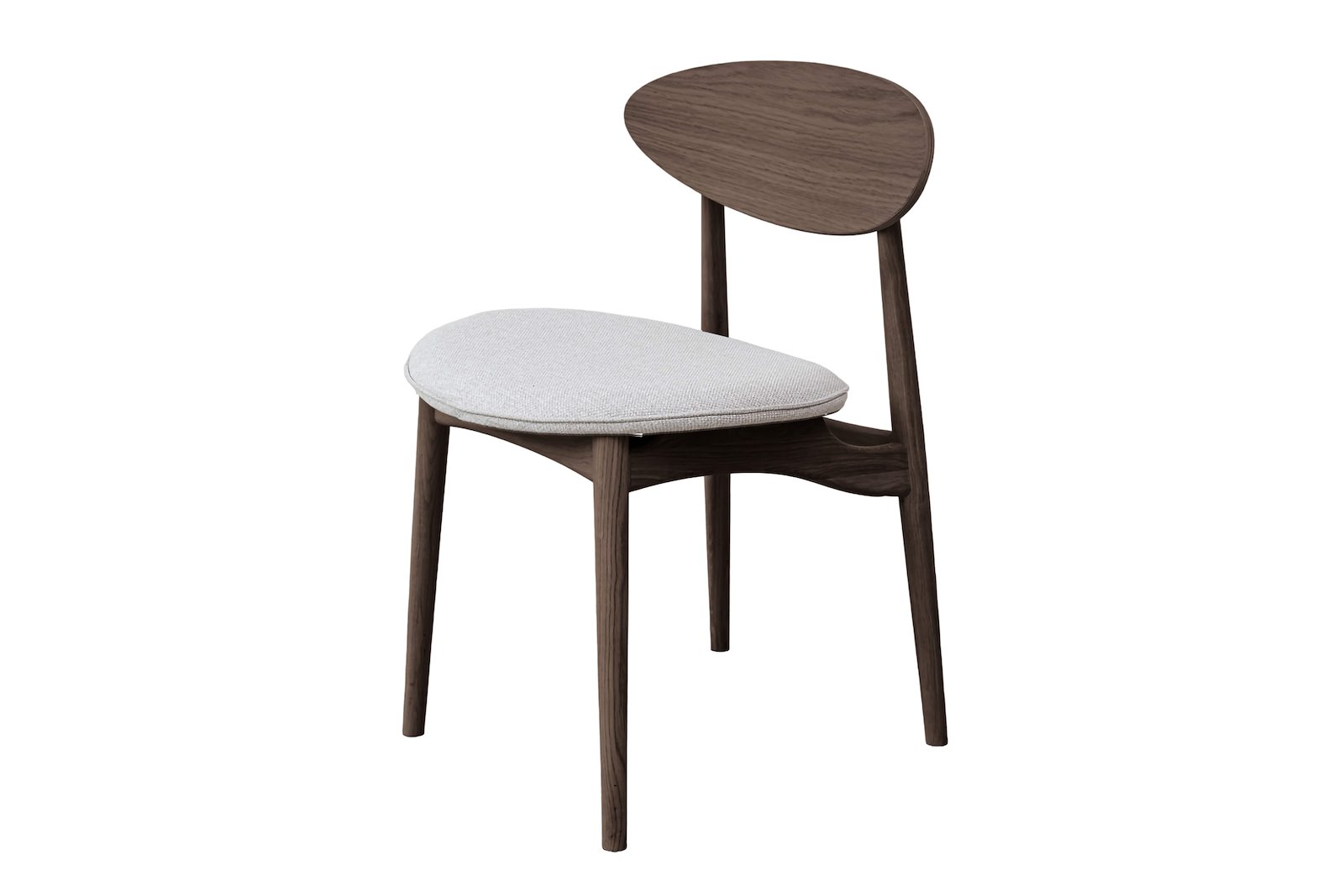 Karla spisestol I tekstil Neve 02 Offwhite med røkfarget eik ben.