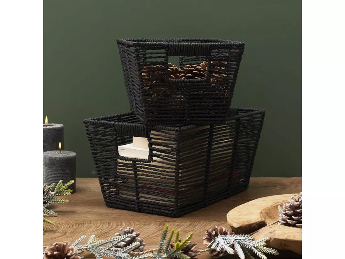 Panier de rangement 33x22x17 cm FOREST noir