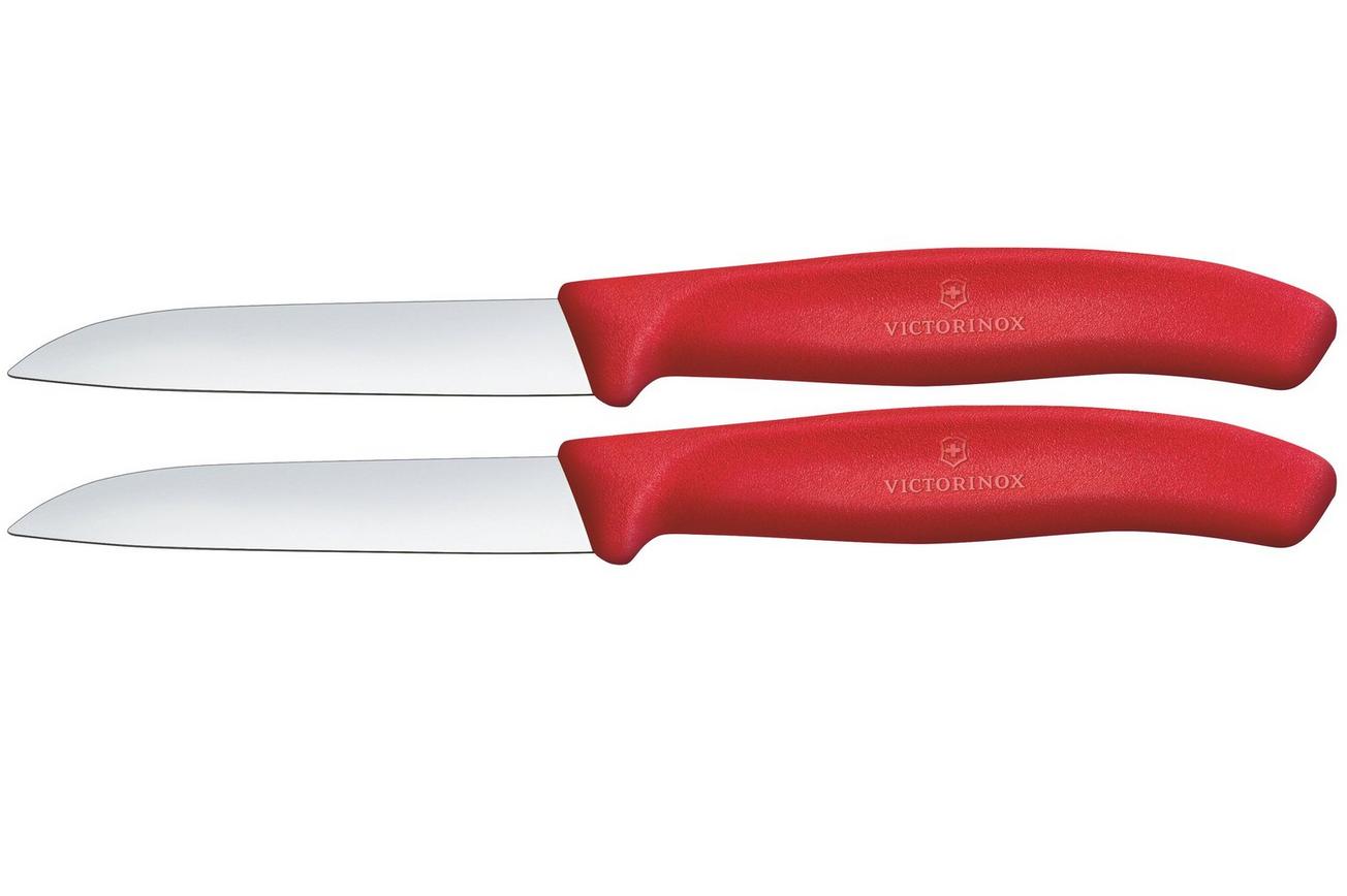 Victorinox Swiss Classic 6.7401.2C1 Straight, Red, set van 2 groentemesjes, 8 cm