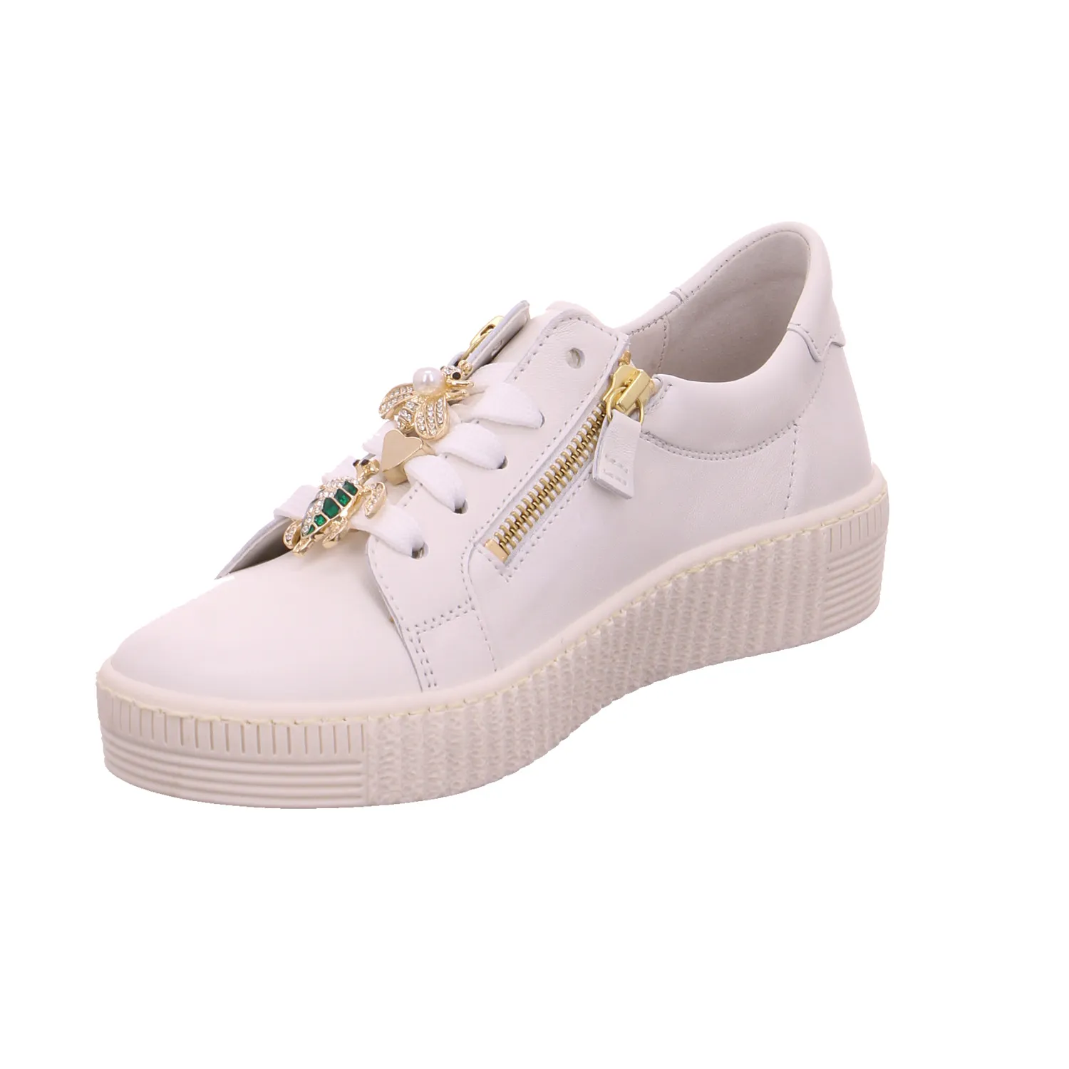 GABOR Sneaker Weiss Leder  mit Wechselfussbett