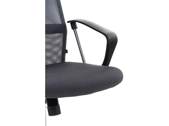 Chaise de bureau - Similicuir & Métal chromé - Gris - Washington