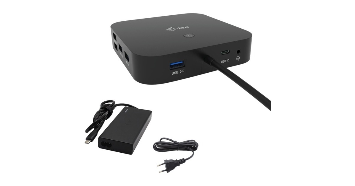 i-tecUSB-C HDMI DP Docking Station with Power Delivery 65W + i-tec Universal Charger 77 W  (Zwart)