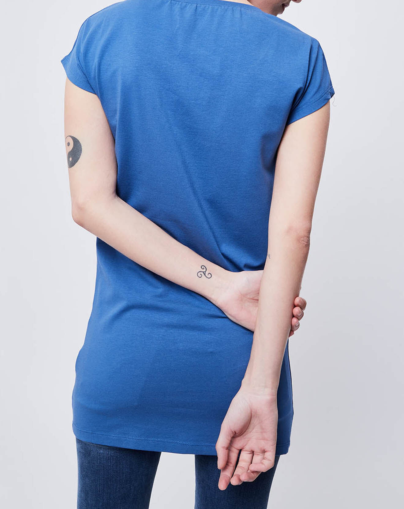 John Galliano T-Shirt Long imprimé bleu
