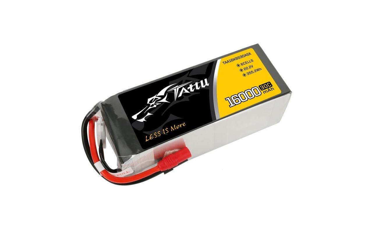 RC-Akku LiPo 16000 mAh 22.2 V 30C AS150<br>TATTU Lipo Akku 16000 mAh 22.2 V 30C 6S1P Steckdose AS150+XT150