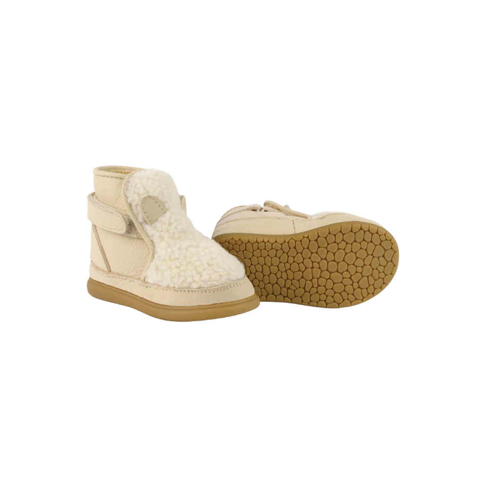 Roumi Shoes | Polar Bear | Off White Curly Faux Fur