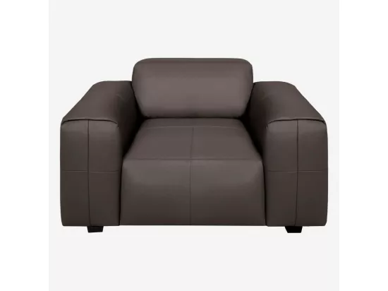 HABITAT - Fauteuil en cuir Savoy - Marron tonka - Posada