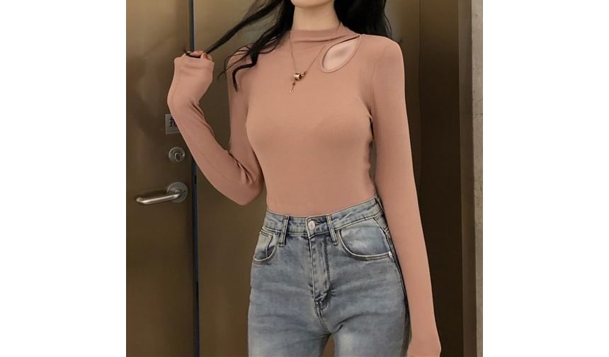 Shinsei - T-shirt met lange mouwen en een getailleerd model en effen uitsnijdingen