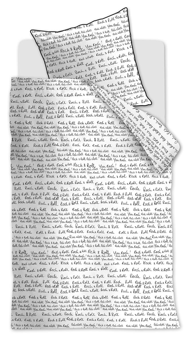 Bettwäsche ROCK&ROLL 135x200 cm, mit 1 Kissen