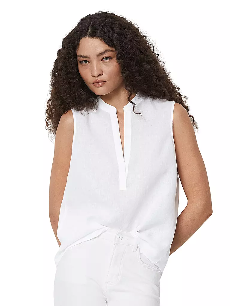 MARC O'POLO Leinenbluse  weiss