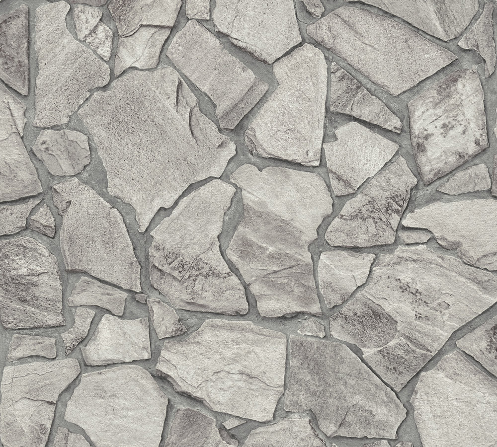 A.S. Creation Vliestapete BRICKS & STONES - grau - Steinoptik - 10 Meter
