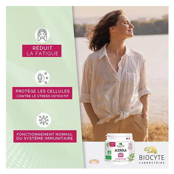 Biocyte Acerola 1100mg Bio Imunidade e Energia 20 Comprimidos Mastigáveis