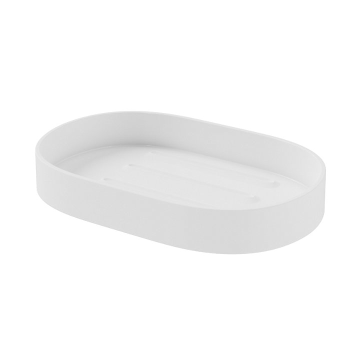 Porte savon Glomma en polypropylène coloris blanc l.9 x P.14 x H.2 cm
