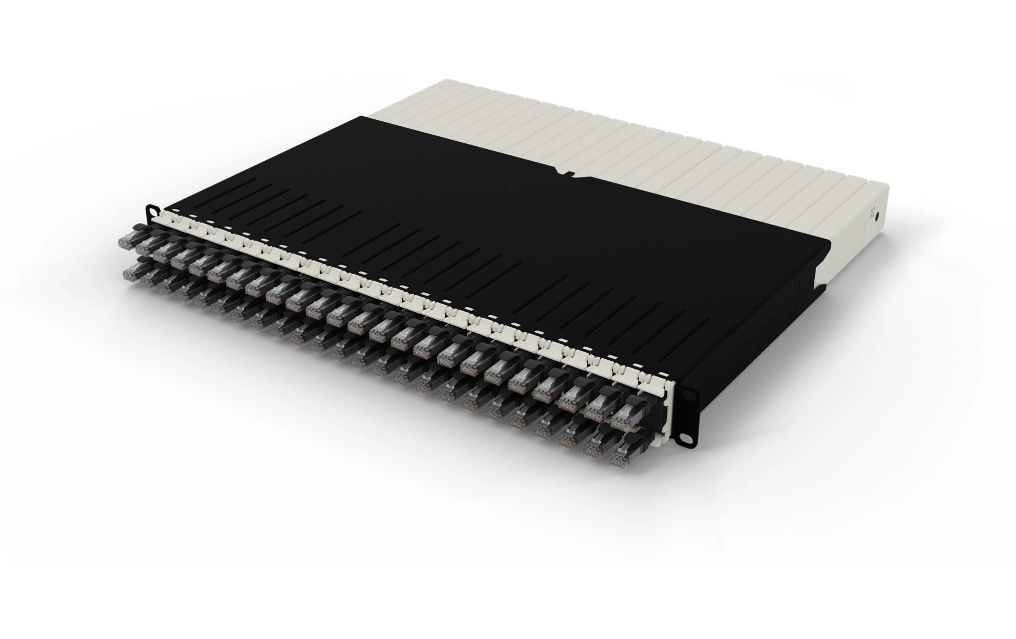patchbox.one / 8RU / Cat 6A, UTP, 0.8 m, Schwarz<br>All-in-One Lösung für Ordnung im Netzwerkschrank