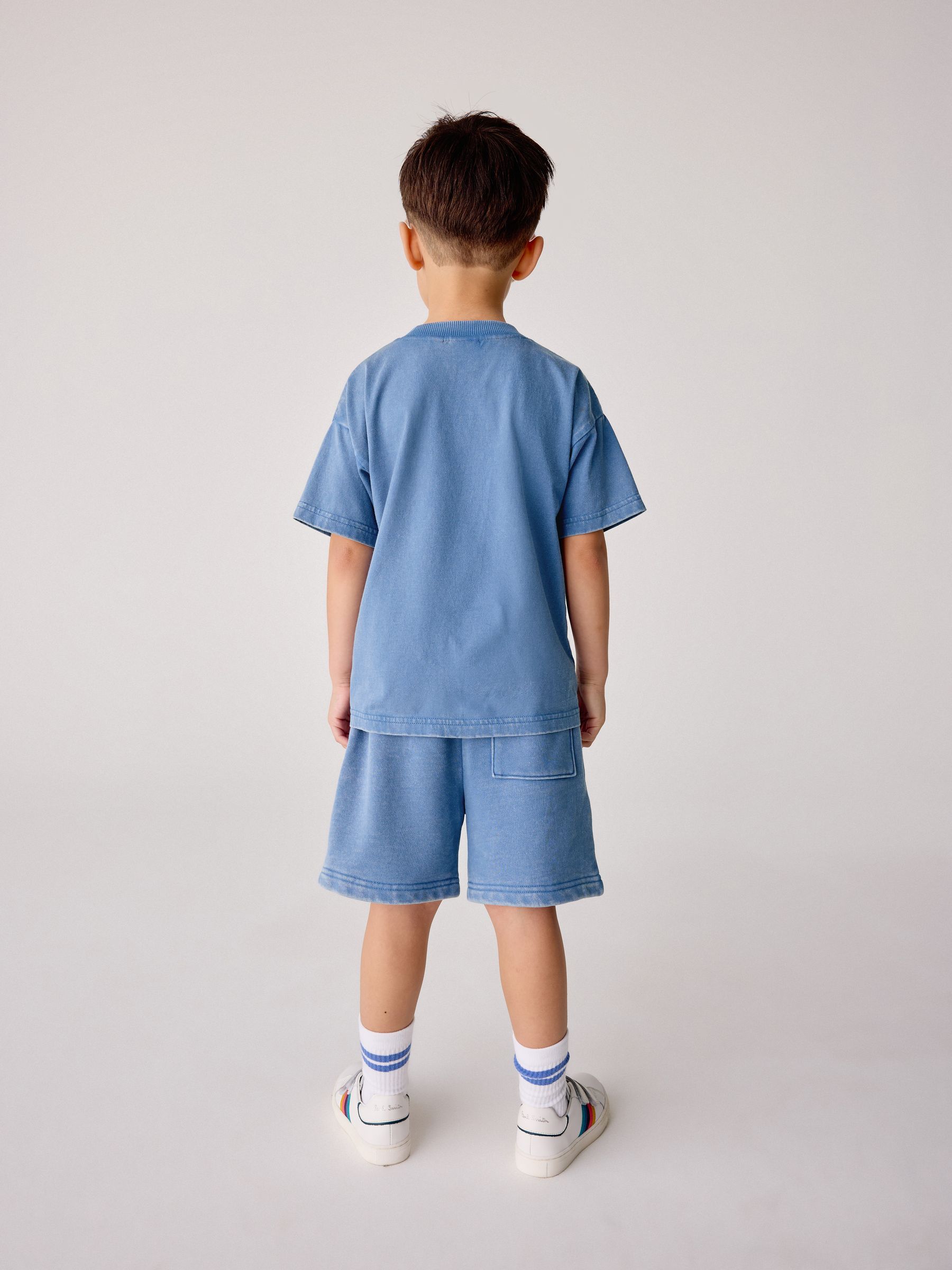 Blauwe wassing - Paul Smith Junior set van top en shorts voor jongens