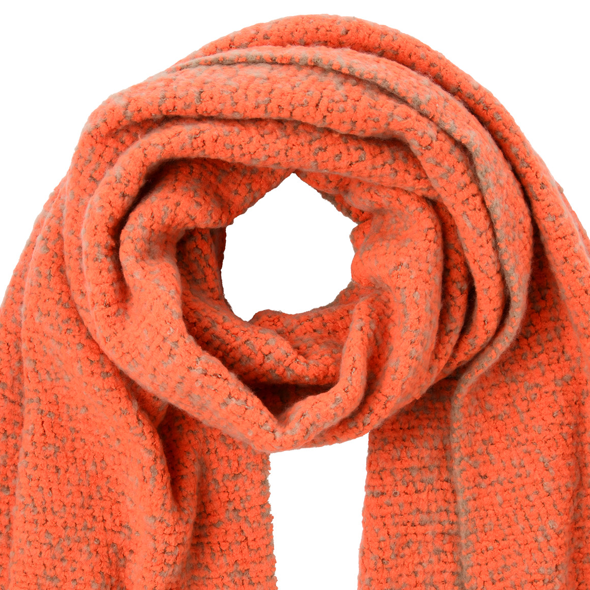 Gina Benotti Damen Winterschal zweifarbig orange / grau