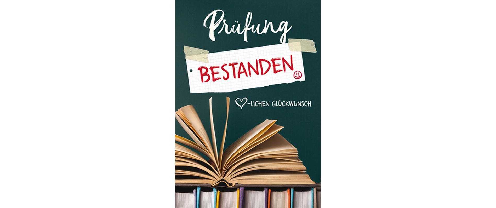 Glückwunschkarte Prüfung bestanden 12 x 17 cmKarte zum Glückwunsch bestandener Prüfung