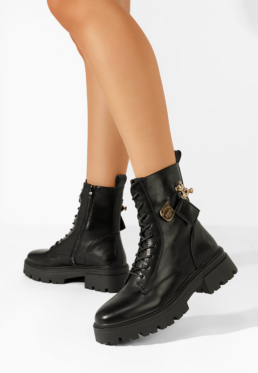 Bottines rangers femme noirs Siaca