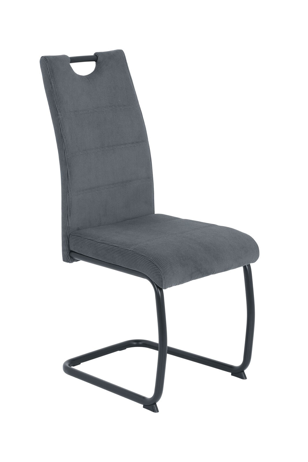 Stuhl NEREA Webstoff Cord anthrazit/Schwinggestell schwarz
