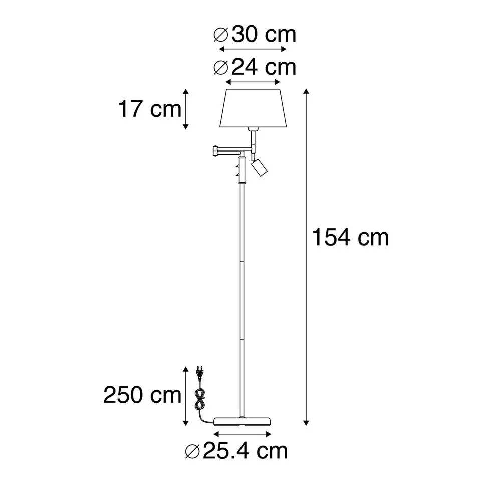 Qazqa vloerlampen ladas zilverkleurig e27