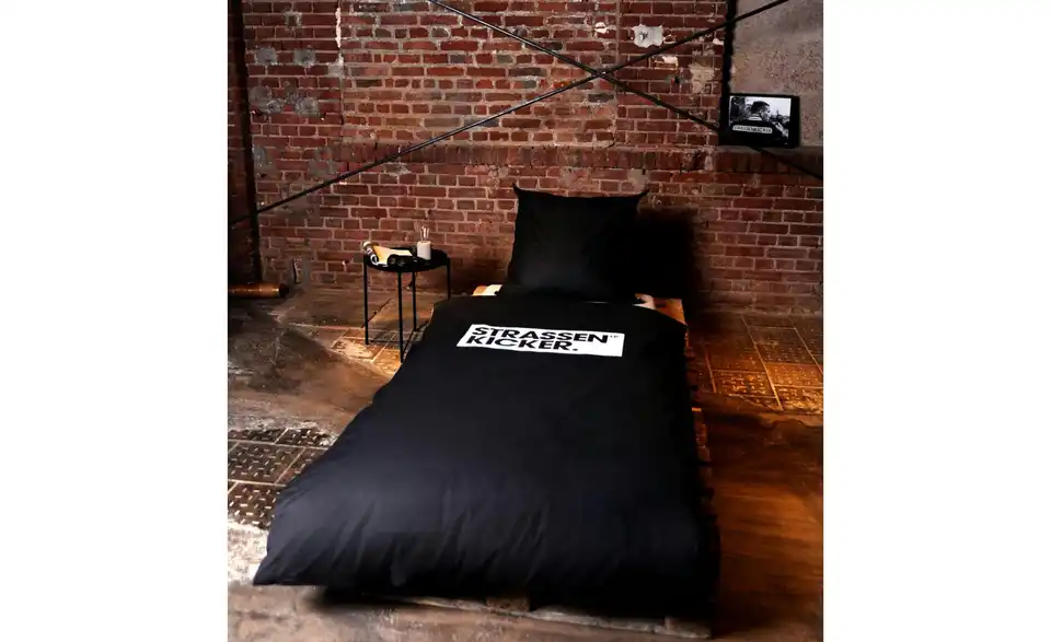 Bettwäsche-Set Strassenkicker Grau, Schwarz 200 cm 135 cm