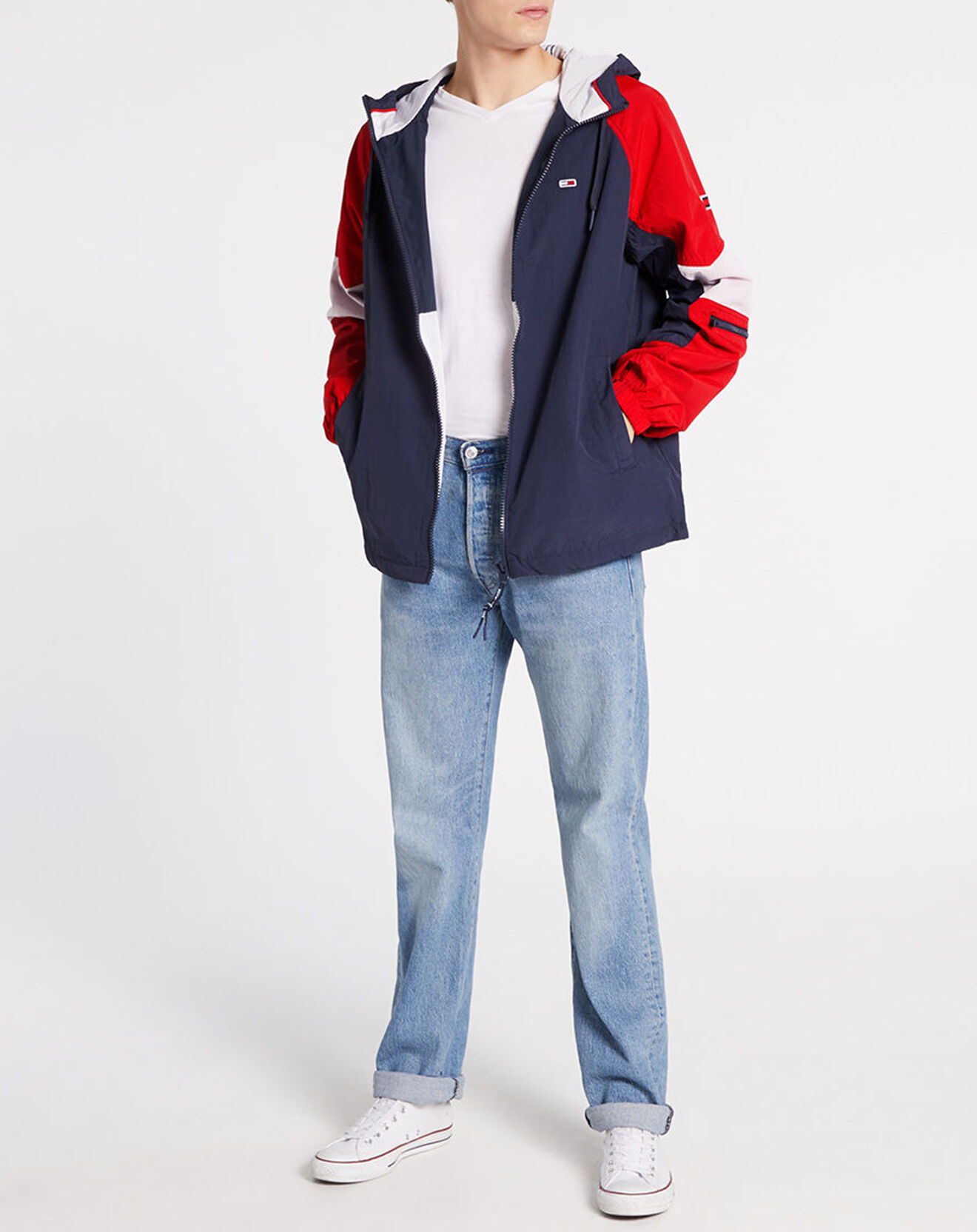 Tommy Jeans Blouson Technique bleu/rouge