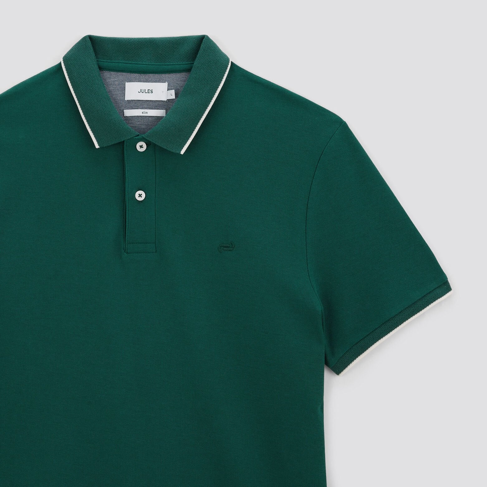 Polo manches courtes uni coton piqué Vert
