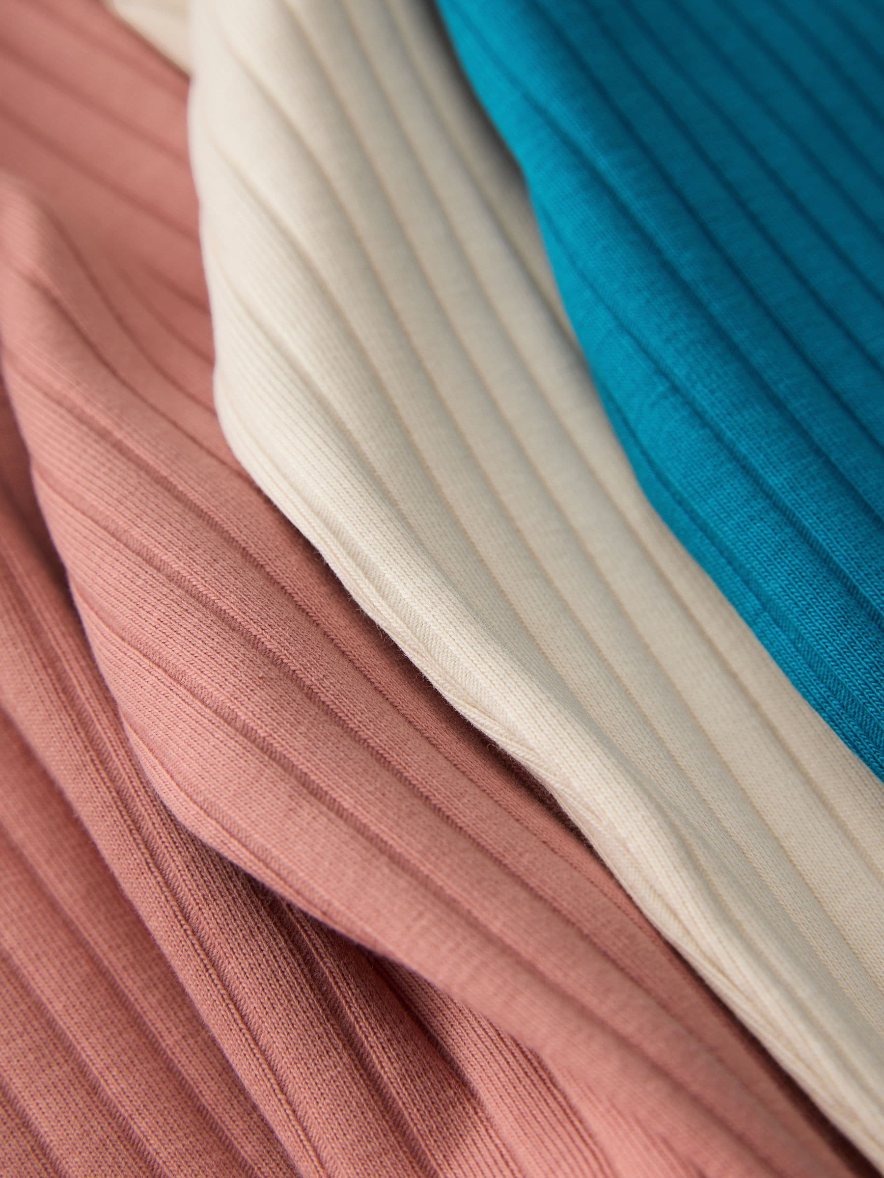 Multi Plain - High Neck Ribbed Tops 3 Pack (3-16yrs)