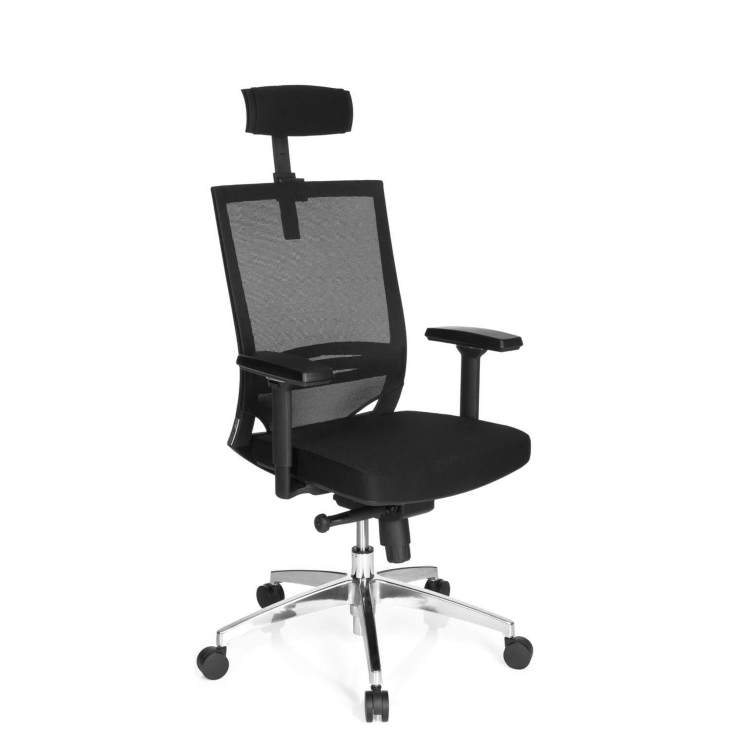 Profi Bürostuhl PORTO MAX HIGH Stoff/Netzstoff mit Armlehnen (höhenverstellbar) hjh OFFICE