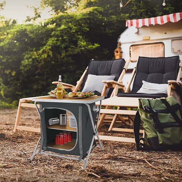 Meuble de camping avec 2 étagères REDCLIFFS