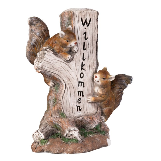 Eichhörnchen auf Baum - Willkommen - ca. 33,5 x 21 x 40 cm