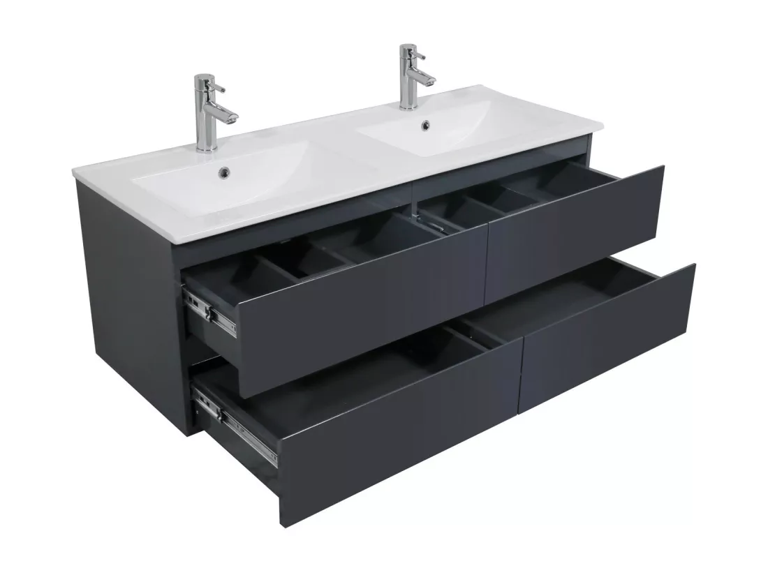 Meuble double vasque gris anthracite 120cm