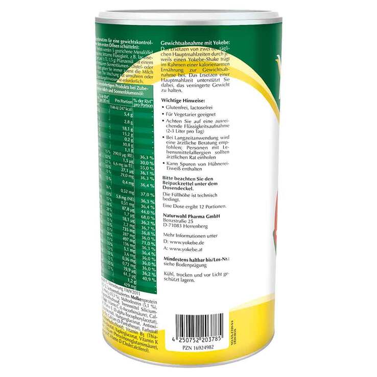 Yokebe Vanille lactosefrei NF2 Pulver, 500 g
