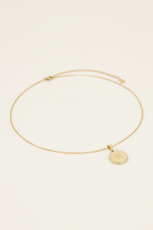 Atelier korte ketting met ronde strass bedel